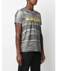 T-shirt à col rond imprimé tie-dye gris Helmut Lang