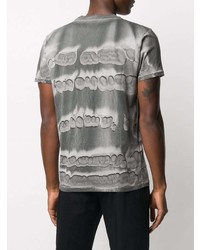 T-shirt à col rond imprimé tie-dye gris Helmut Lang