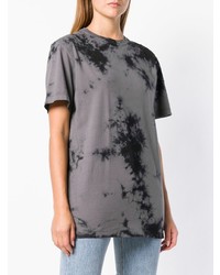 T-shirt à col rond imprimé tie-dye gris Helmut Lang