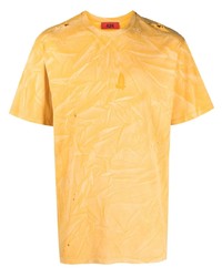 T-shirt à col rond imprimé tie-dye jaune 424