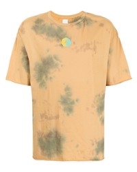 T-shirt à col rond imprimé tie-dye jaune Alchemist