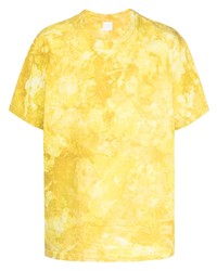 T-shirt à col rond imprimé tie-dye jaune Alchemist