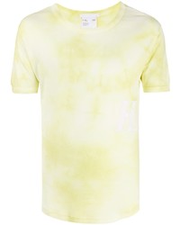 T-shirt à col rond imprimé tie-dye jaune Helmut Lang