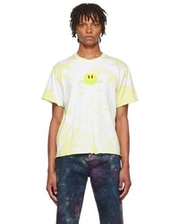 T-shirt à col rond imprimé tie-dye jaune PALMER