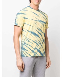 T-shirt à col rond imprimé tie-dye jaune Sandro