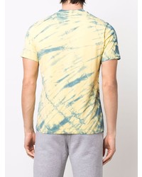 T-shirt à col rond imprimé tie-dye jaune Sandro