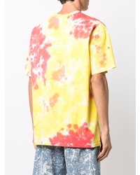 T-shirt à col rond imprimé tie-dye jaune Nike