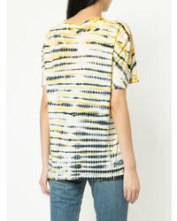 T-shirt à col rond imprimé tie-dye jaune Proenza Schouler
