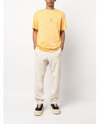 T-shirt à col rond imprimé tie-dye jaune 424