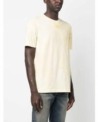 T-shirt à col rond imprimé tie-dye jaune Diesel