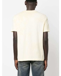 T-shirt à col rond imprimé tie-dye jaune Diesel