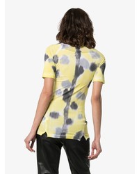 T-shirt à col rond imprimé tie-dye jaune 1017 Alyx 9Sm