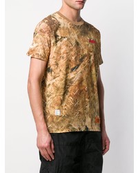 T-shirt à col rond imprimé tie-dye marron clair Heron Preston