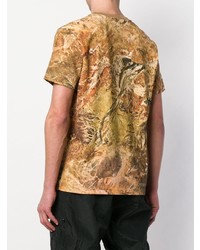 T-shirt à col rond imprimé tie-dye marron clair Heron Preston