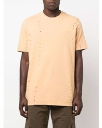 T-shirt à col rond imprimé tie-dye marron clair Diesel