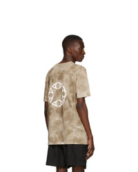 T-shirt à col rond imprimé tie-dye marron clair 1017 Alyx 9Sm