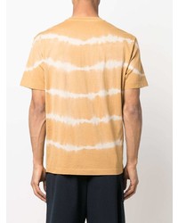 T-shirt à col rond imprimé tie-dye marron clair Roberto Collina