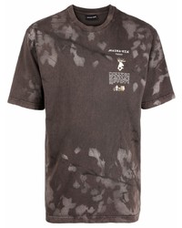T-shirt à col rond imprimé tie-dye marron foncé Mauna Kea