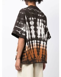 T-shirt à col rond imprimé tie-dye marron foncé Jil Sander