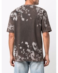 T-shirt à col rond imprimé tie-dye marron foncé Mauna Kea