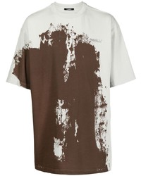 T-shirt à col rond imprimé tie-dye marron A-Cold-Wall*