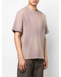 T-shirt à col rond imprimé tie-dye marron Pleasures