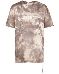 T-shirt à col rond imprimé tie-dye marron Mastermind Japan