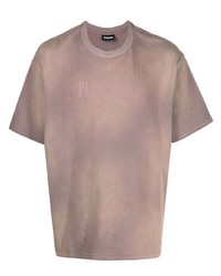 T-shirt à col rond imprimé tie-dye marron Pleasures
