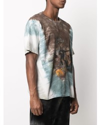 T-shirt à col rond imprimé tie-dye marron Siberia Hills