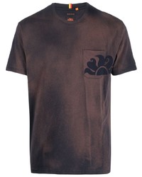 T-shirt à col rond imprimé tie-dye marron Sundek