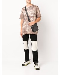 T-shirt à col rond imprimé tie-dye marron Mastermind Japan
