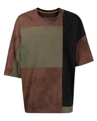 T-shirt à col rond imprimé tie-dye marron Ziggy Chen