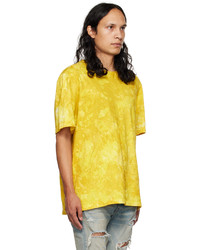 T-shirt à col rond imprimé tie-dye moutarde Alchemist