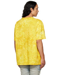 T-shirt à col rond imprimé tie-dye moutarde Alchemist