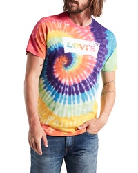 T-shirt à col rond imprimé tie-dye multicolore