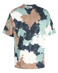 T-shirt à col rond imprimé tie-dye multicolore A Bathing Ape