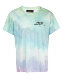 T-shirt à col rond imprimé tie-dye multicolore Amiri