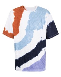 T-shirt à col rond imprimé tie-dye multicolore Coohem