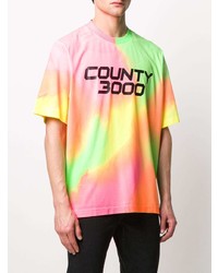 T-shirt à col rond imprimé tie-dye multicolore Marcelo Burlon County of Milan