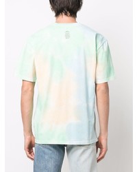 T-shirt à col rond imprimé tie-dye multicolore MSGM