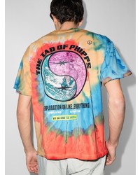 T-shirt à col rond imprimé tie-dye multicolore Phipps