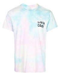 T-shirt à col rond imprimé tie-dye multicolore LIVINCOOL