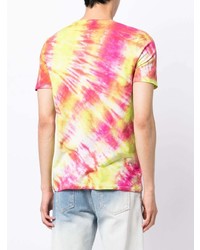 T-shirt à col rond imprimé tie-dye multicolore Stain Shade
