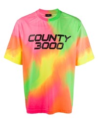 T-shirt à col rond imprimé tie-dye multicolore Marcelo Burlon County of Milan