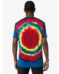 T-shirt à col rond imprimé tie-dye multicolore Versace