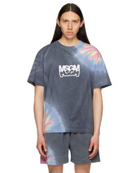 T-shirt à col rond imprimé tie-dye multicolore MSGM