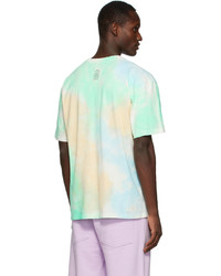 T-shirt à col rond imprimé tie-dye multicolore MSGM