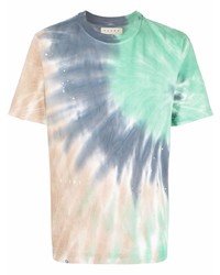 T-shirt à col rond imprimé tie-dye multicolore Paura