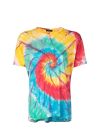 T-shirt à col rond imprimé tie-dye multicolore R13