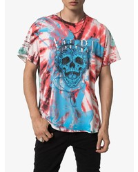 T-shirt à col rond imprimé tie-dye multicolore Amiri